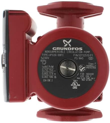 Grundfos Circ Pump-UPS26-99 FC 3-Speed Circulator Pump 240 VAC 1/6 HP - 52722513