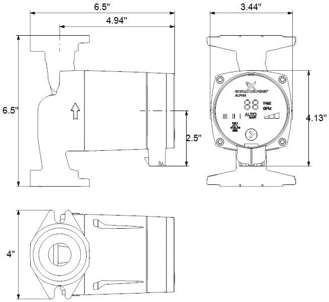 Grundfos Alpha2 15-55F/LC Variable Speed Circulator Pump with Cord -99163906 with Insulation kit