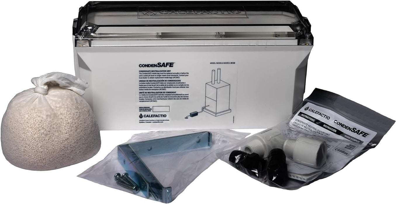 Calefactio CS6 CondenSAFE condensate Neutralizer kit for Residential condensing Gas Boiler, Water Heater and Other Gas Heating Devices - 2.1-6.3 GPH 525-1575K BTU Treatment Capacity